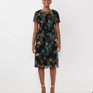 Lauren Conrad Smocked Top Floral Midi Dress
